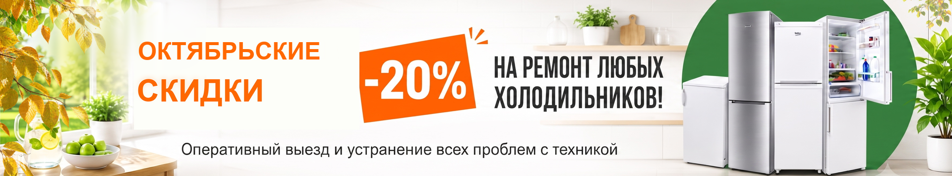 -20% на ремонт холодильников до конца ноября!